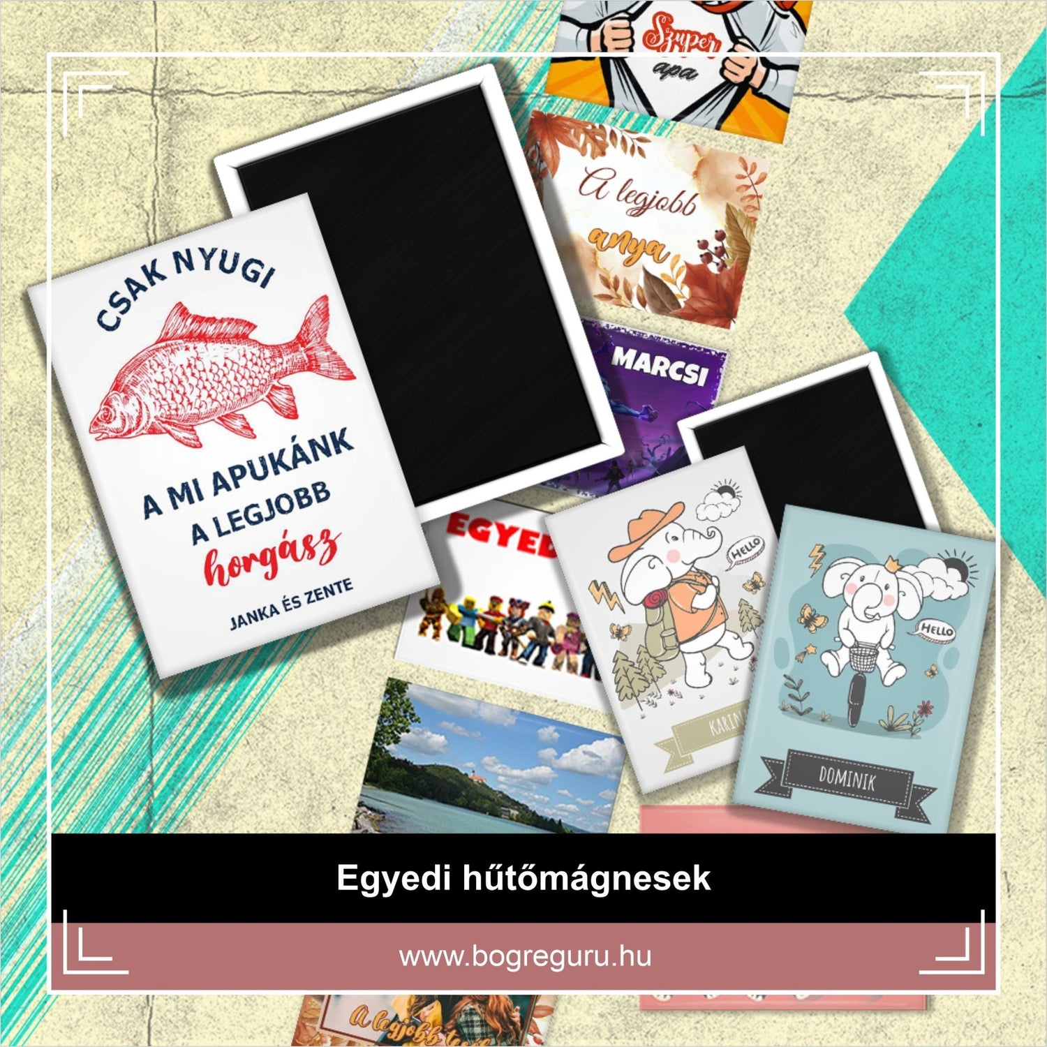 Egyedi hűtőmágnesek - Bogreguru