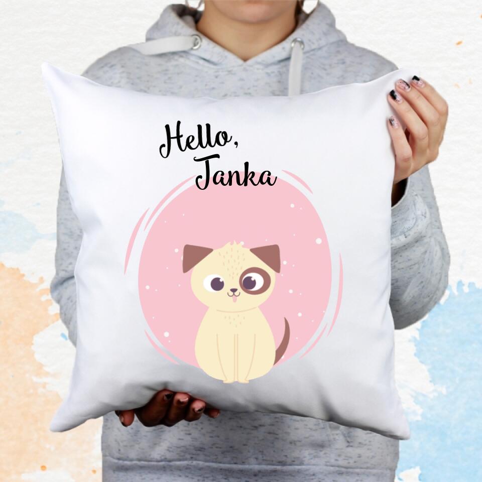 Hello állatos egyedi neves párna
