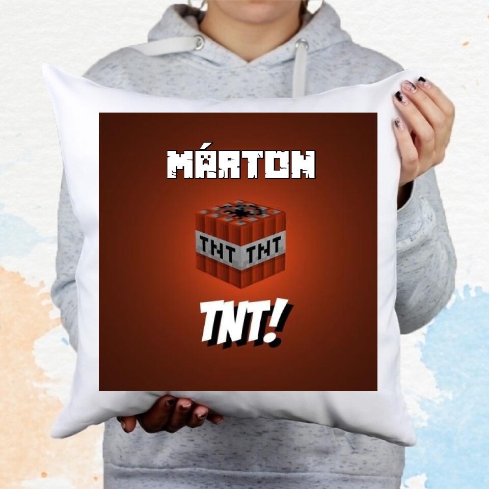 Minecraft TNT párna saját névvel, választható mintával