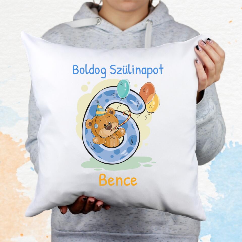 Születésnapi macis párna
