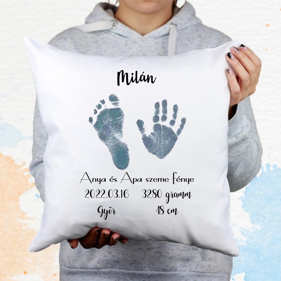 Baba kéz- és láblenyomatos párna