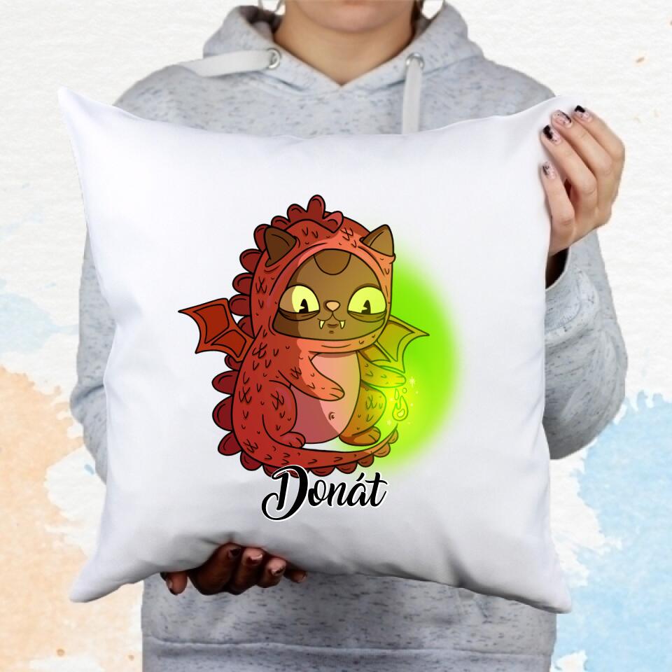 Macskás ajándék párna névvel