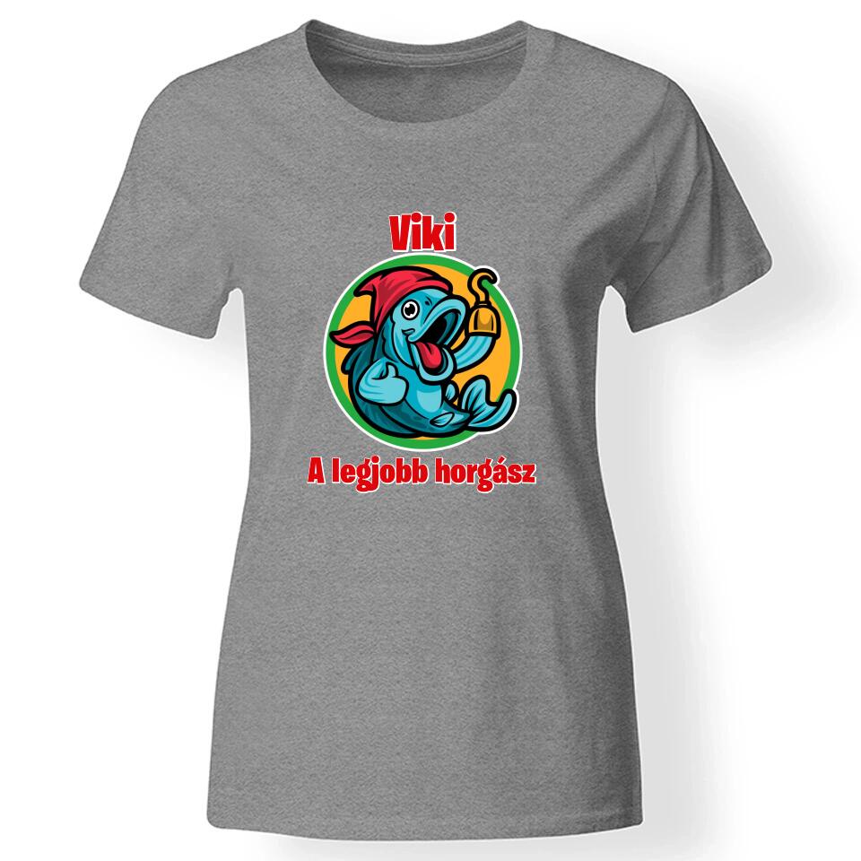 Legjobb horgász női póló szürke