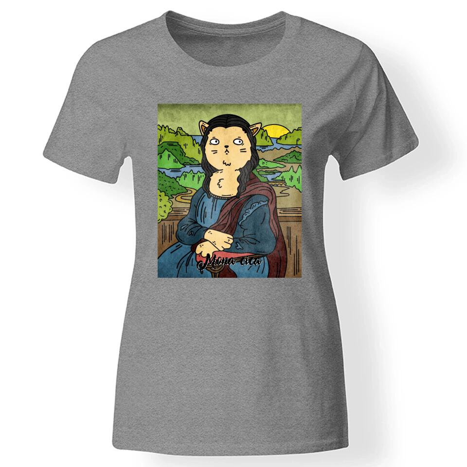 Vicces macskás póló nőknek szürke