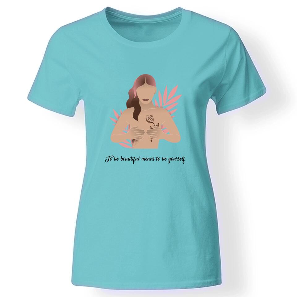Body positivity póló nőknek türkiz