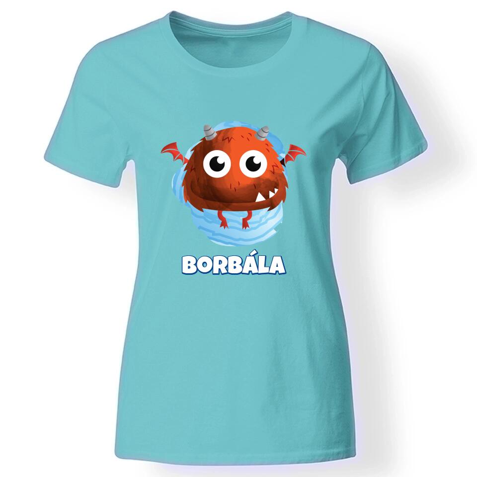Szörnyes póló női türkiz