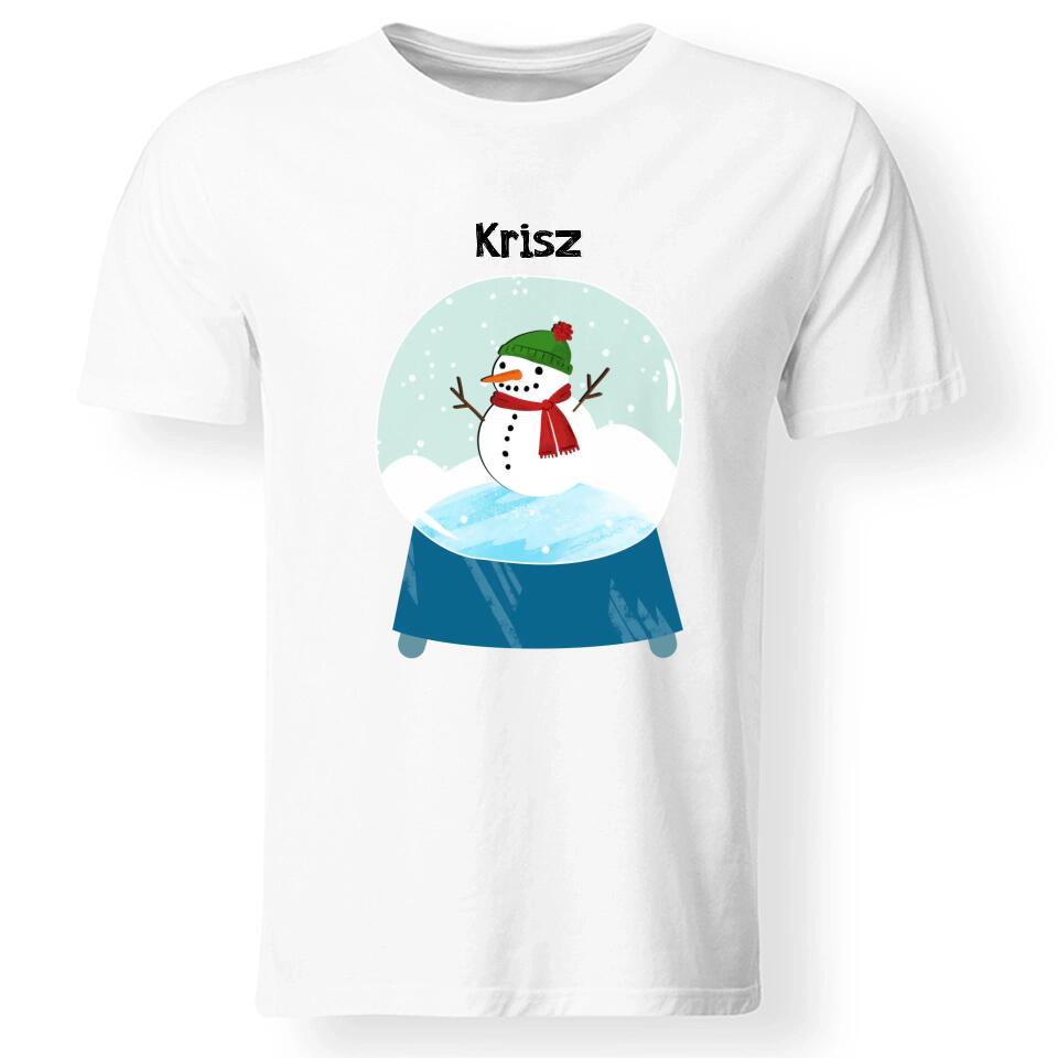 Karácsonyi hógömbös férfi póló