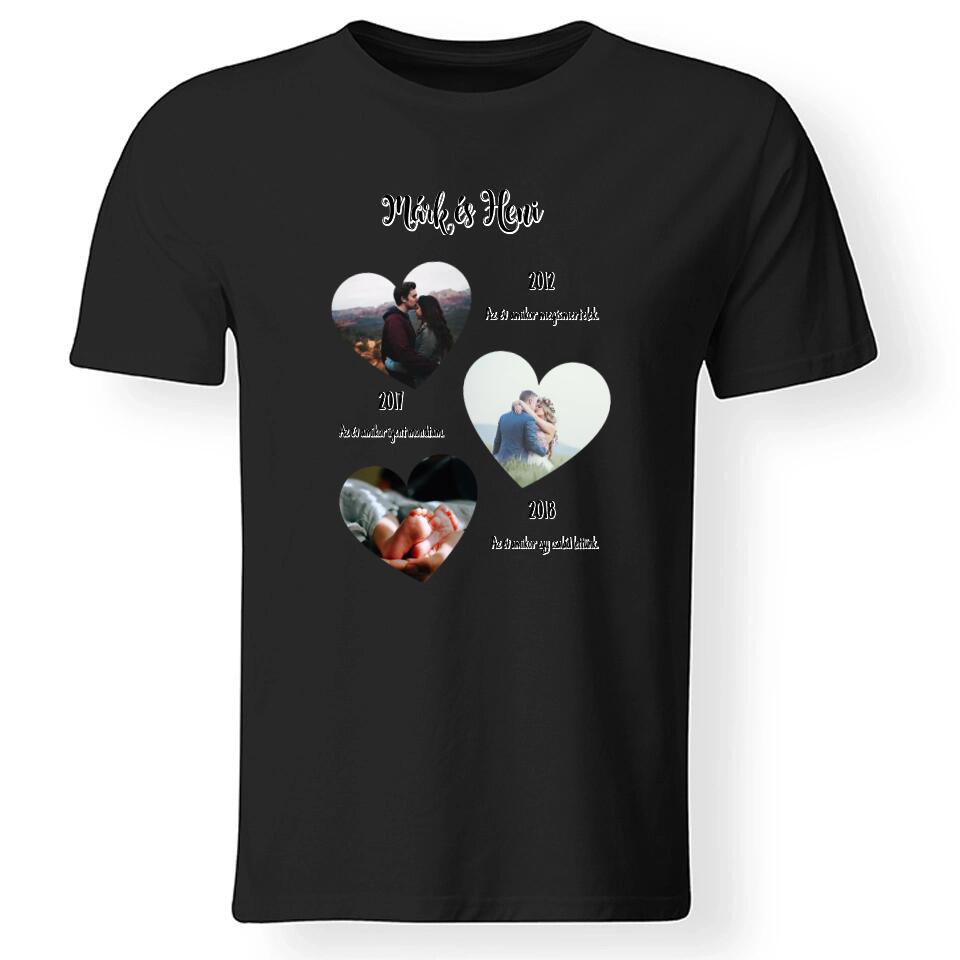 Mérföldkő férfi póló egyedi képpel