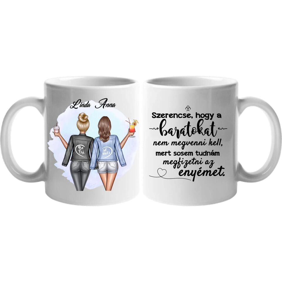 Egyedi legjobb barátnős bögre