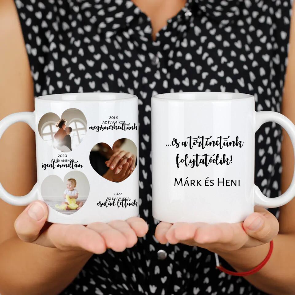 Egyedi képes mérföldkő bögre