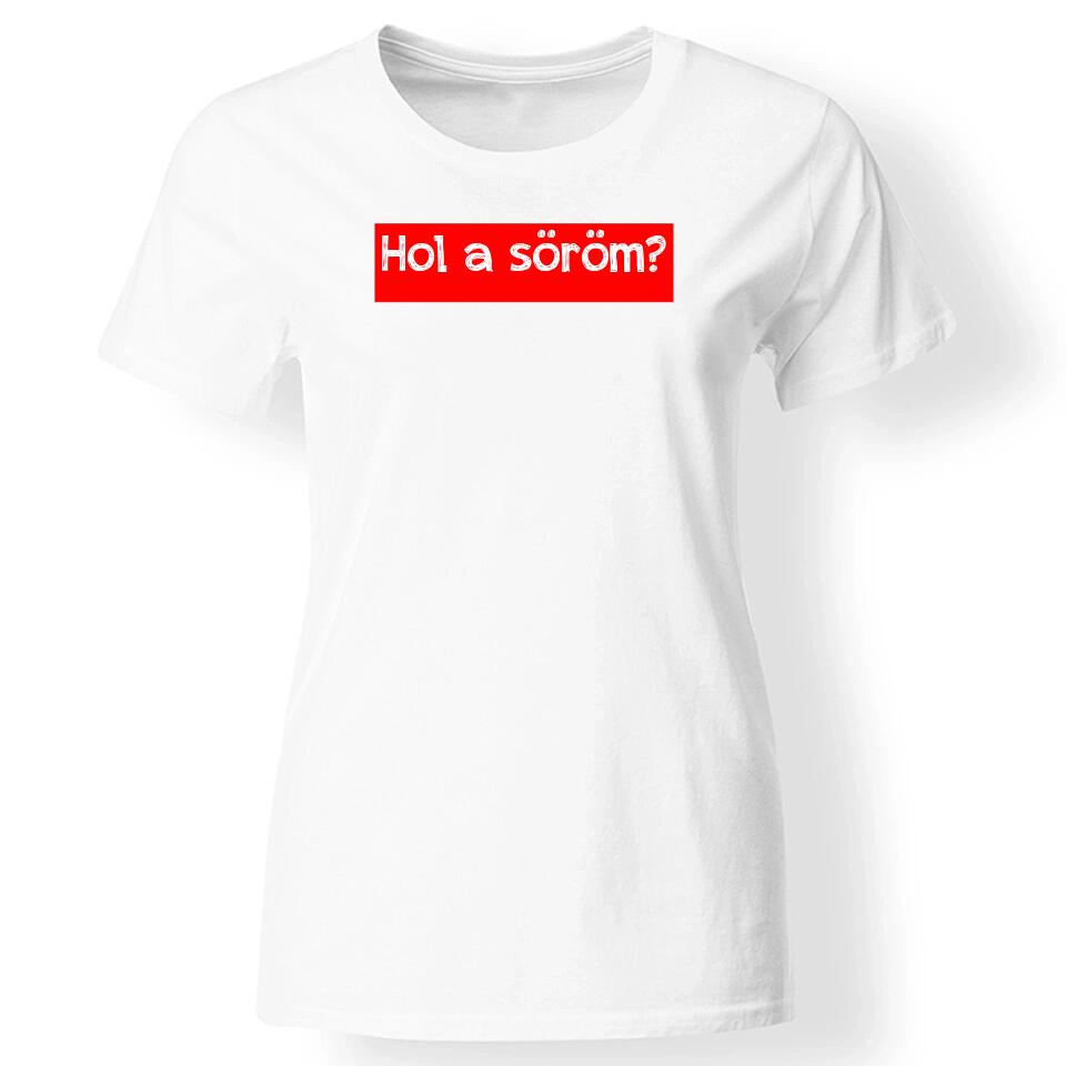 Feliratos póló nőknek fehér