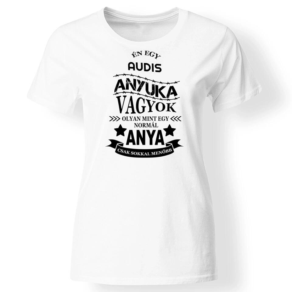 Menő anyuka póló nőknek fehér