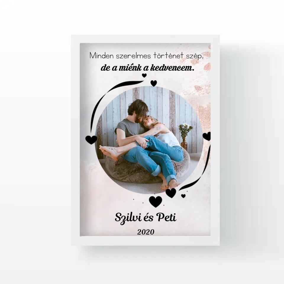 Kerek képes falikép díszítéssel