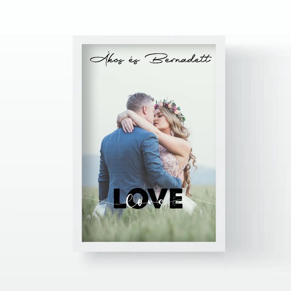 Egyedi falikép díszes felirattal