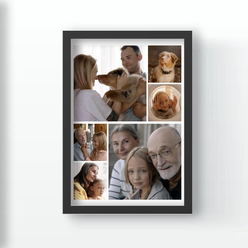 Fotókollázs falikép nagyszülőknek