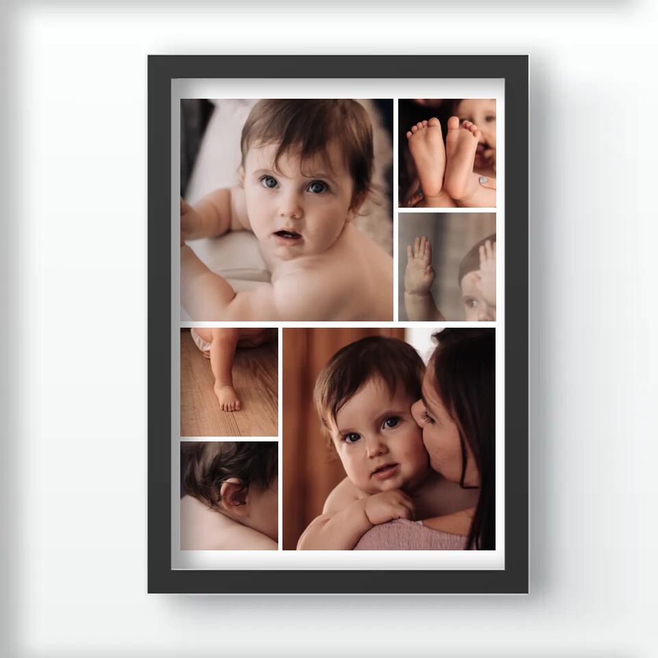 Babás fotókollázs falikép