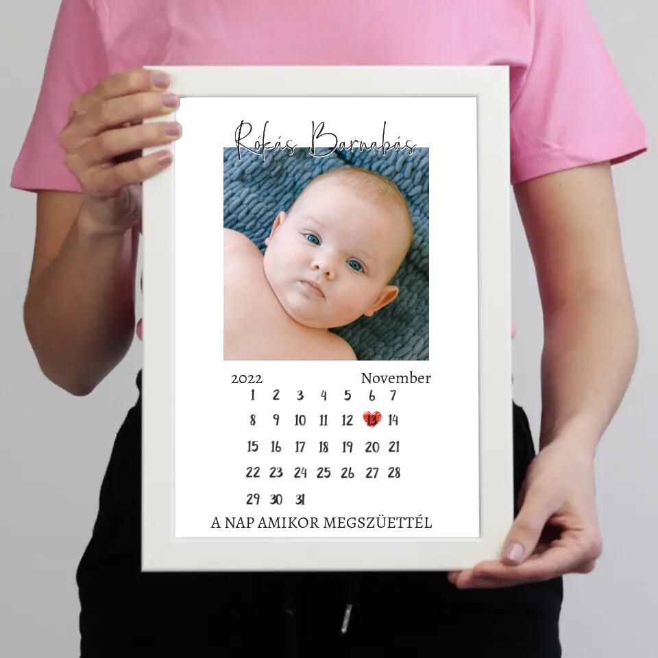A nap amikor megszülettél - babás falikép naptárral