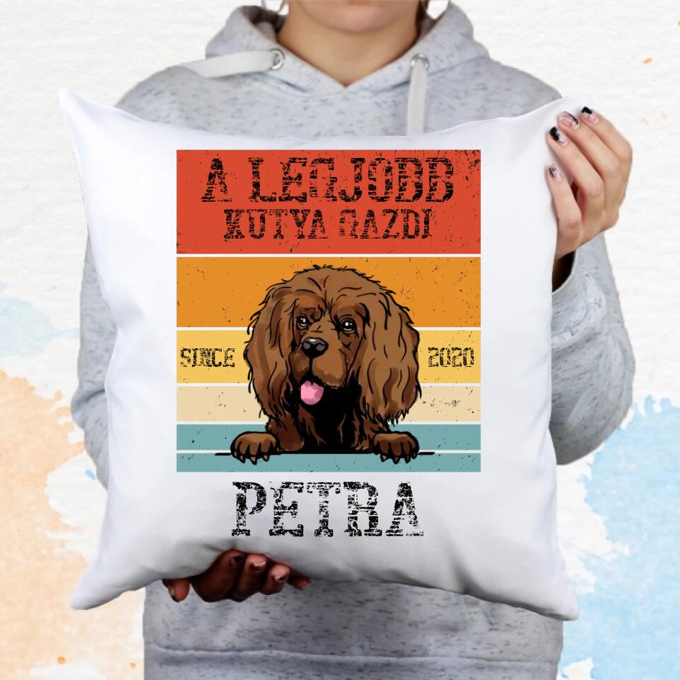 A legjobb kutyagazdi egyedi ajándék párna
