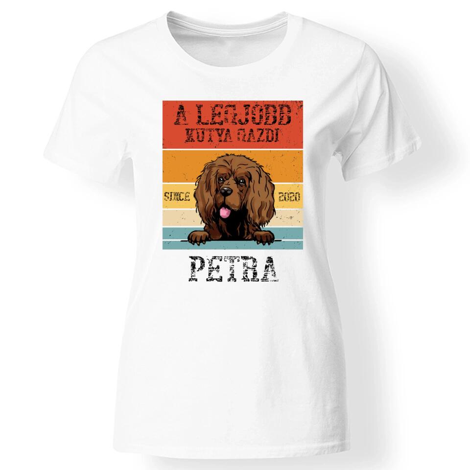 A legjobb kutyagazdi egyedi női póló fehér