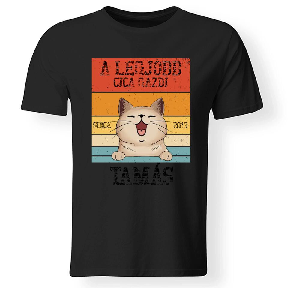 A legjobb cicagazdi egyedi férfi póló