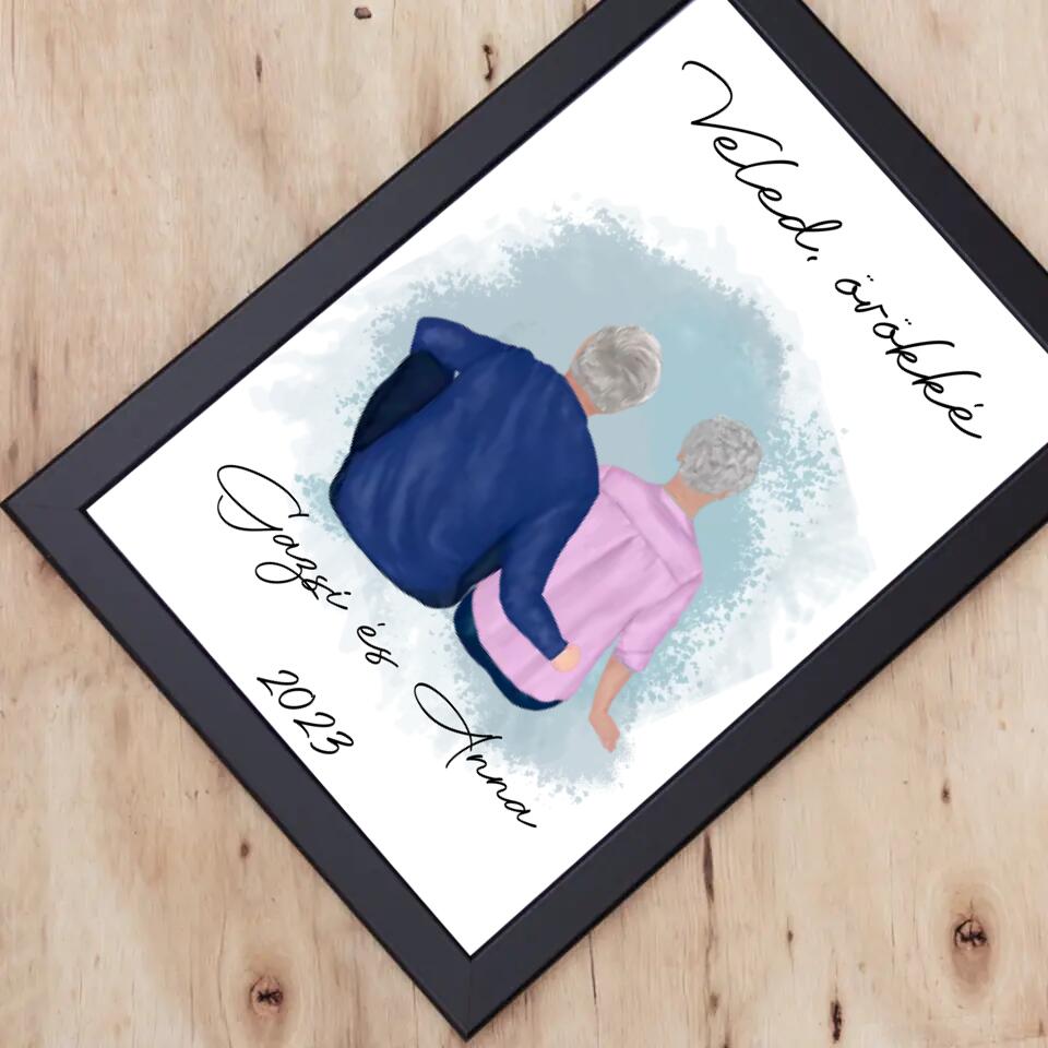 Idős házaspár falikép