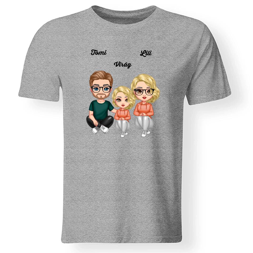 Cukifejű család férfi póló lánnyal