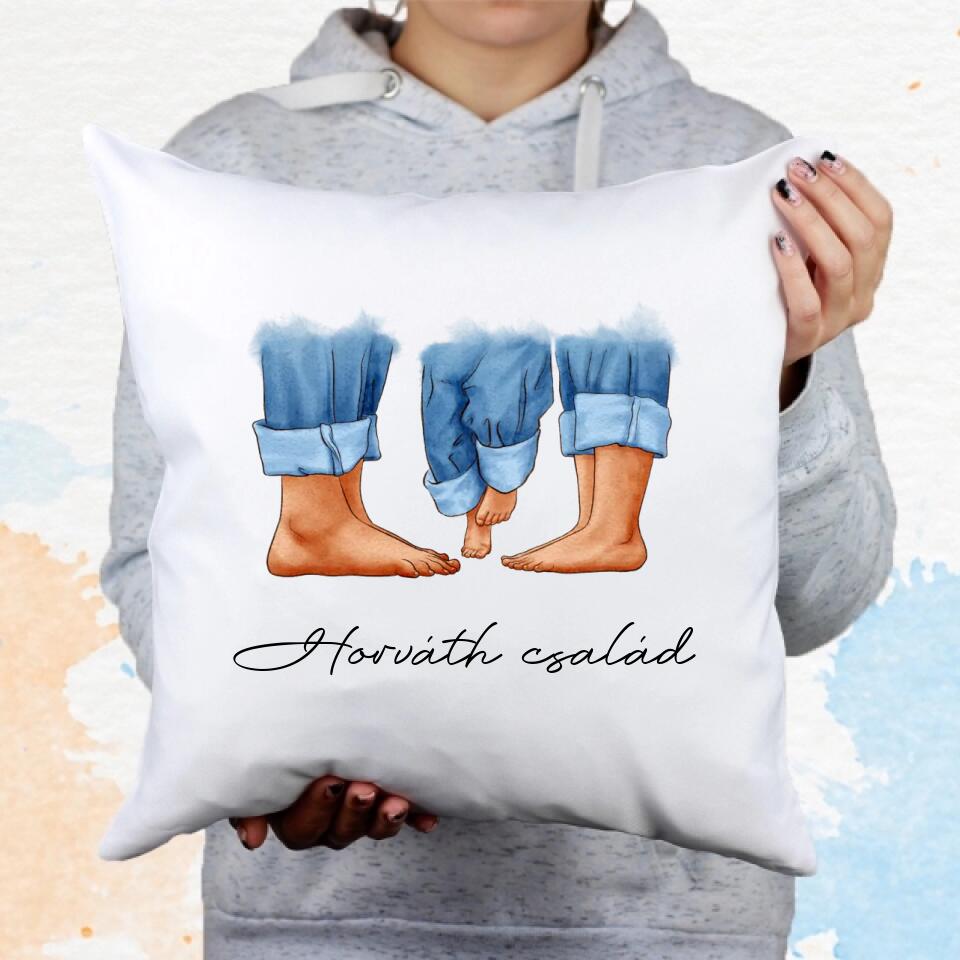 Három fős család párna