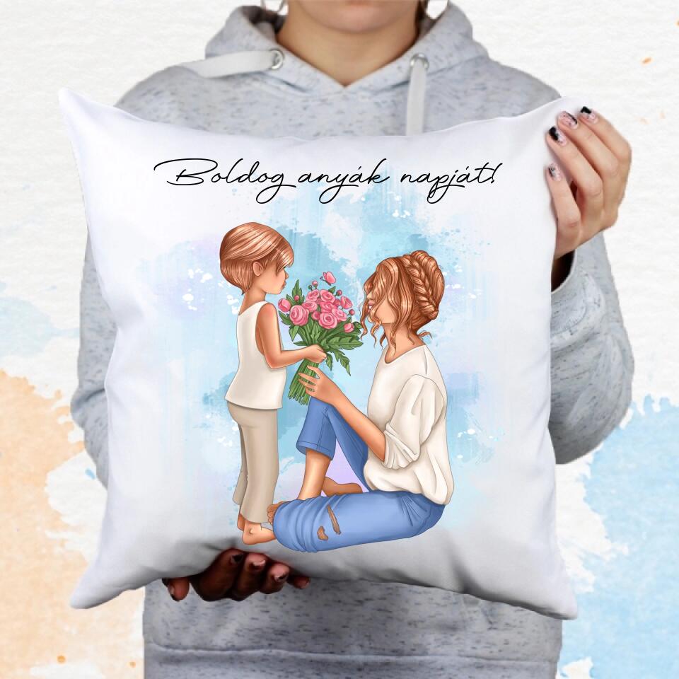 Anyák napi párna egy gyerekkel