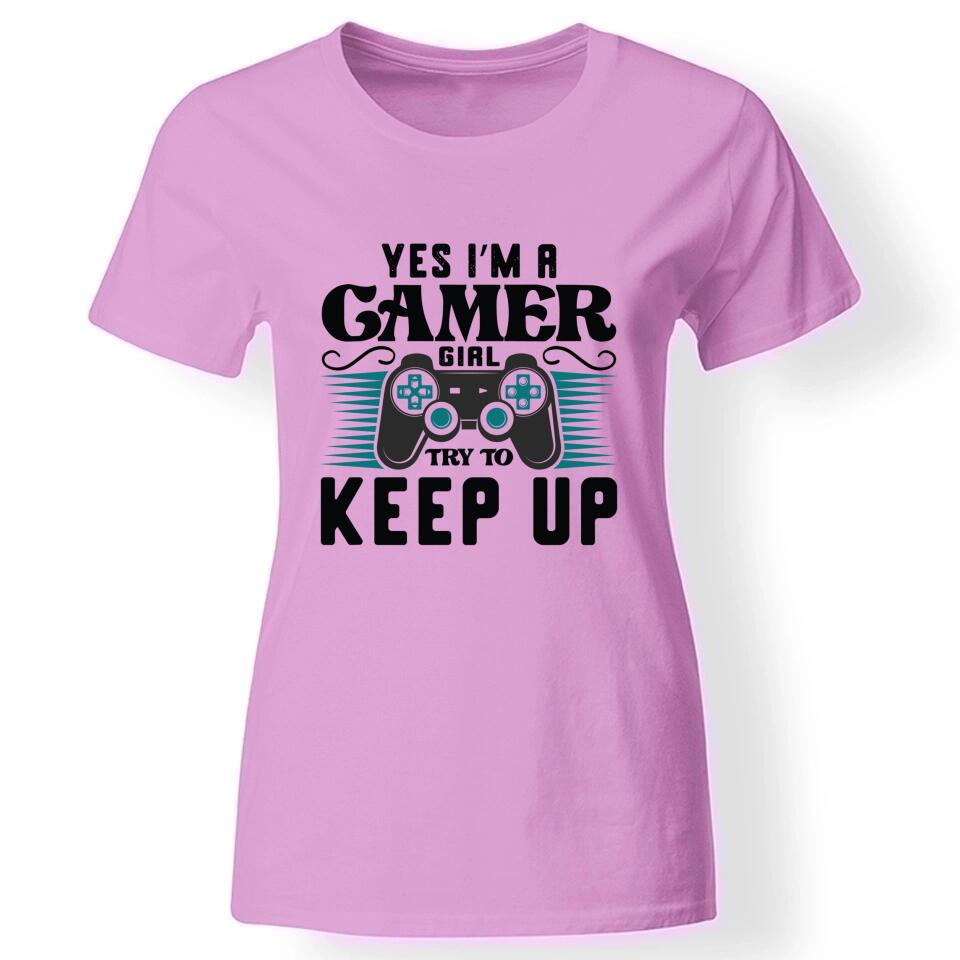Gamer girl női póló rózsaszín