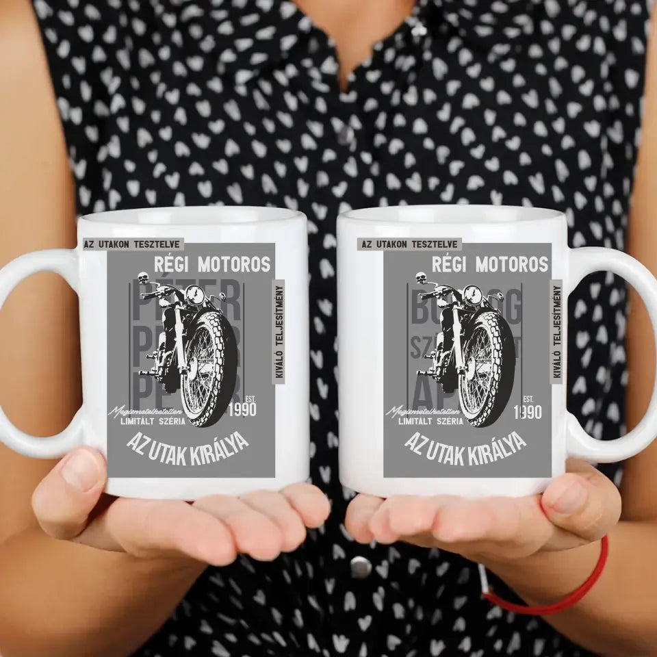 Az utak királya motoros ajándék bögre