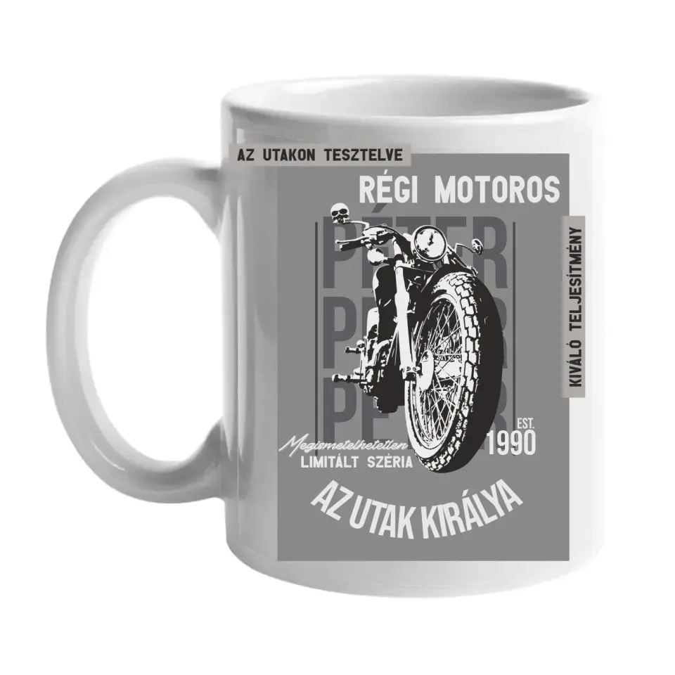 Az utak királya motoros ajándék bögre