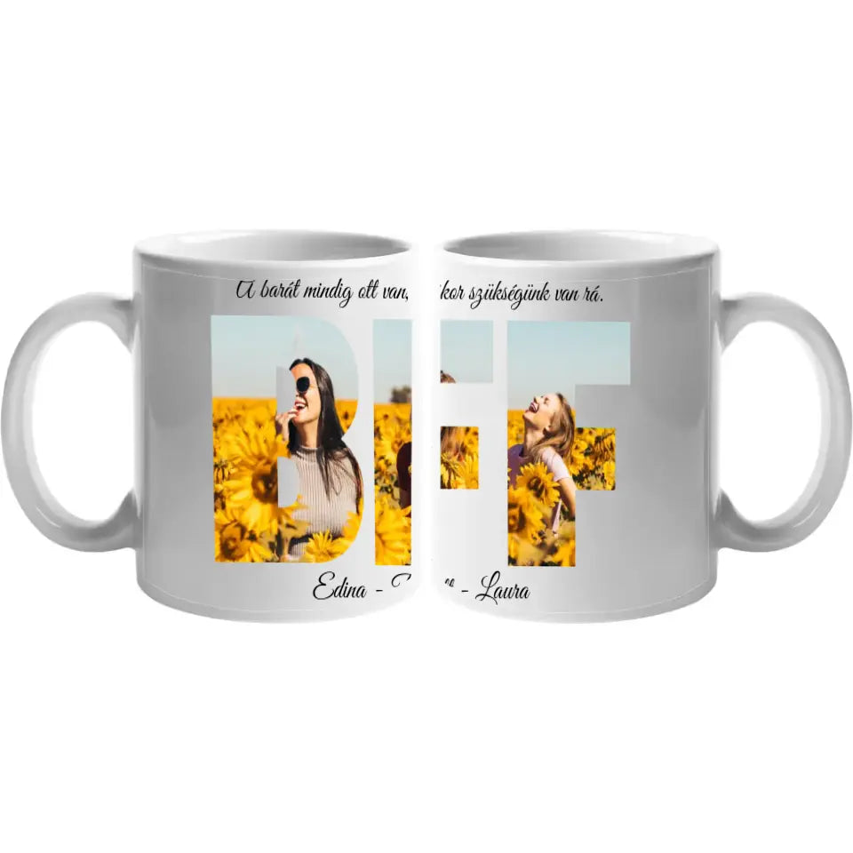 BFF feliratú egyedi képes bögre