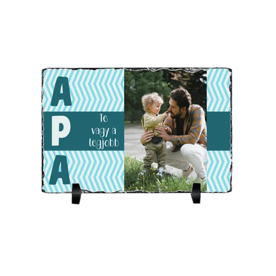 Apák napi egyedi fényképes gránitlap felirattal