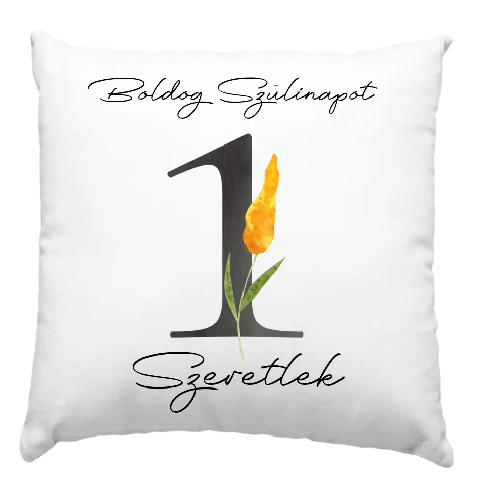 Szülinapi párna virágos számmal