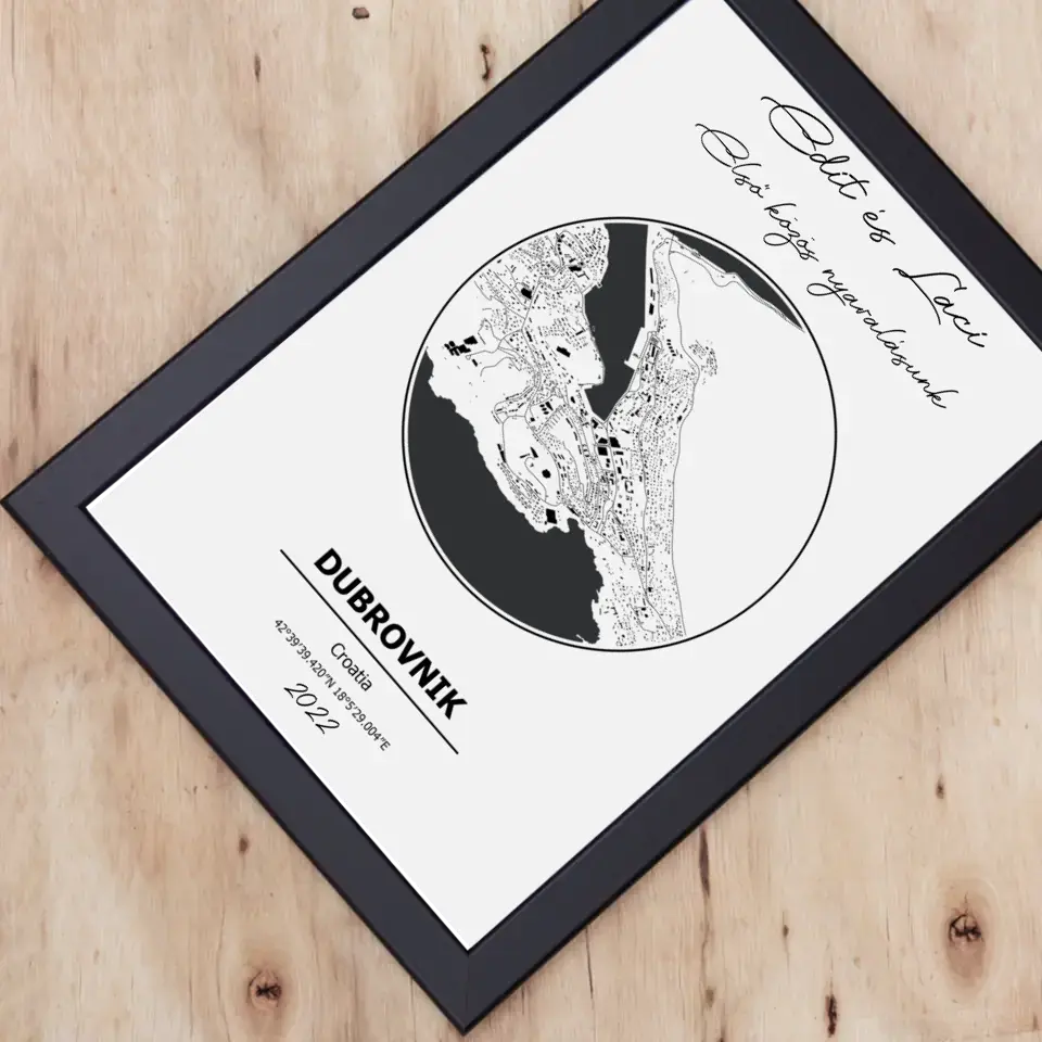 Emlékőrző várostérképes falikép