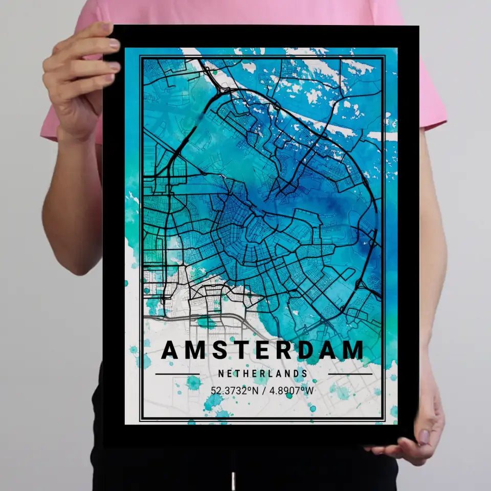 Várostérképek vízfesték hatással