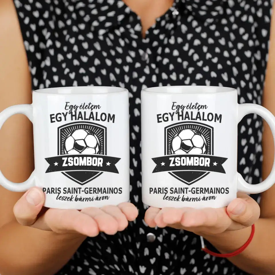 Egyedi neves Paris-Saint Germain FC egyedi neves ajándék bögre
