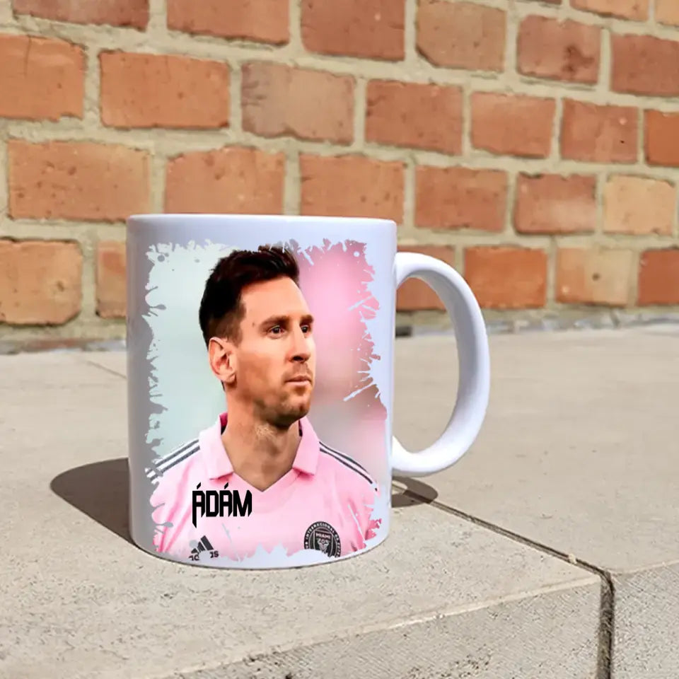 Egyedi neves Messi Miami mezes bögre