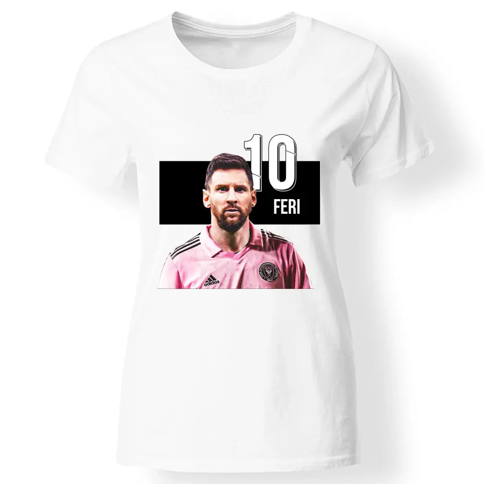 Egyedi Messi Miami póló nőknek