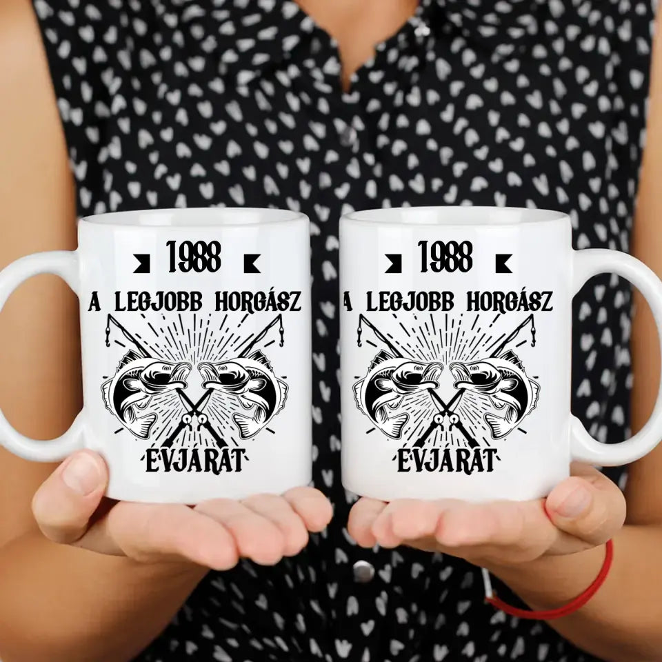 A legjobb horgász évjárat szülinapi bögre
