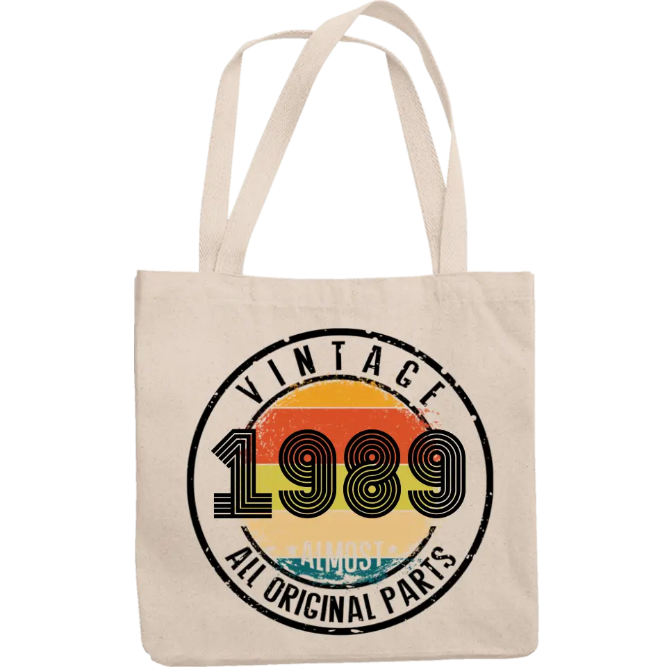 Évszámos egyedi születésnapi ajándék vászontáska