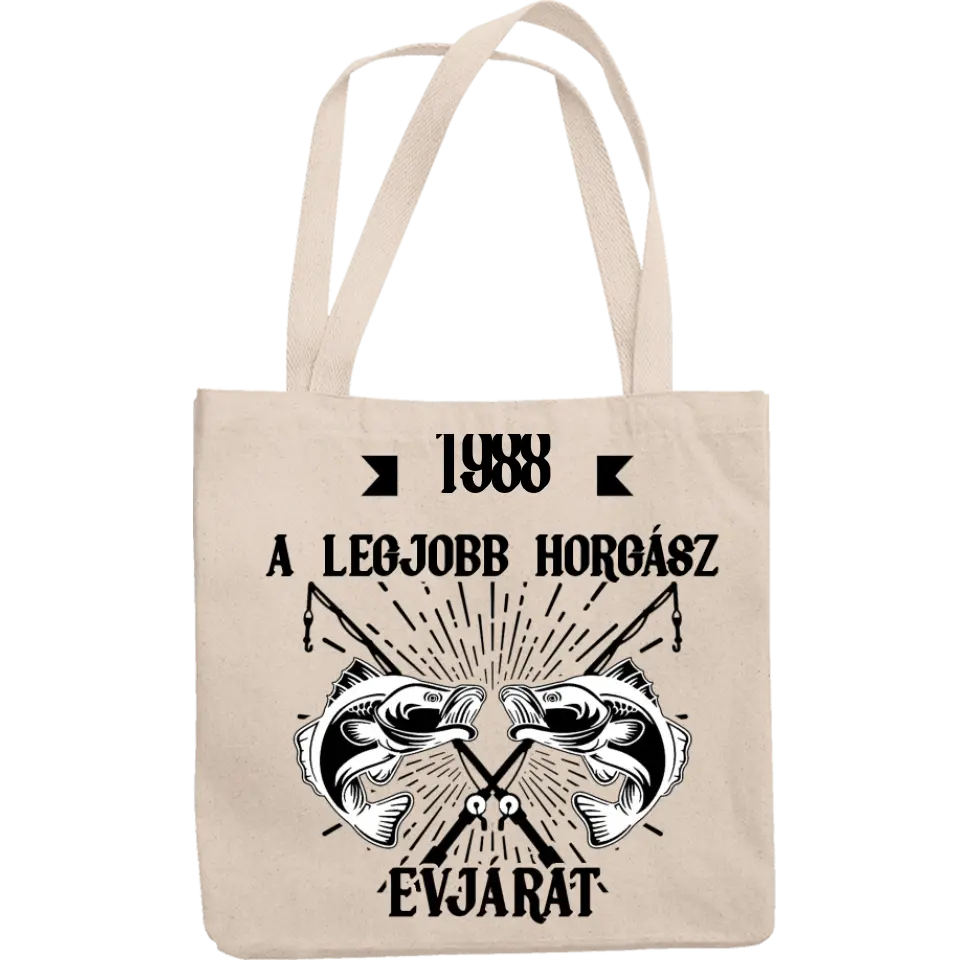 A legjobb horgász évjárat születésnapi ajándék vászontáska