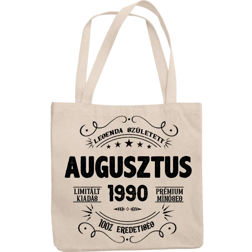 Legenda született egyedi születésnapi ajándék vászontáska
