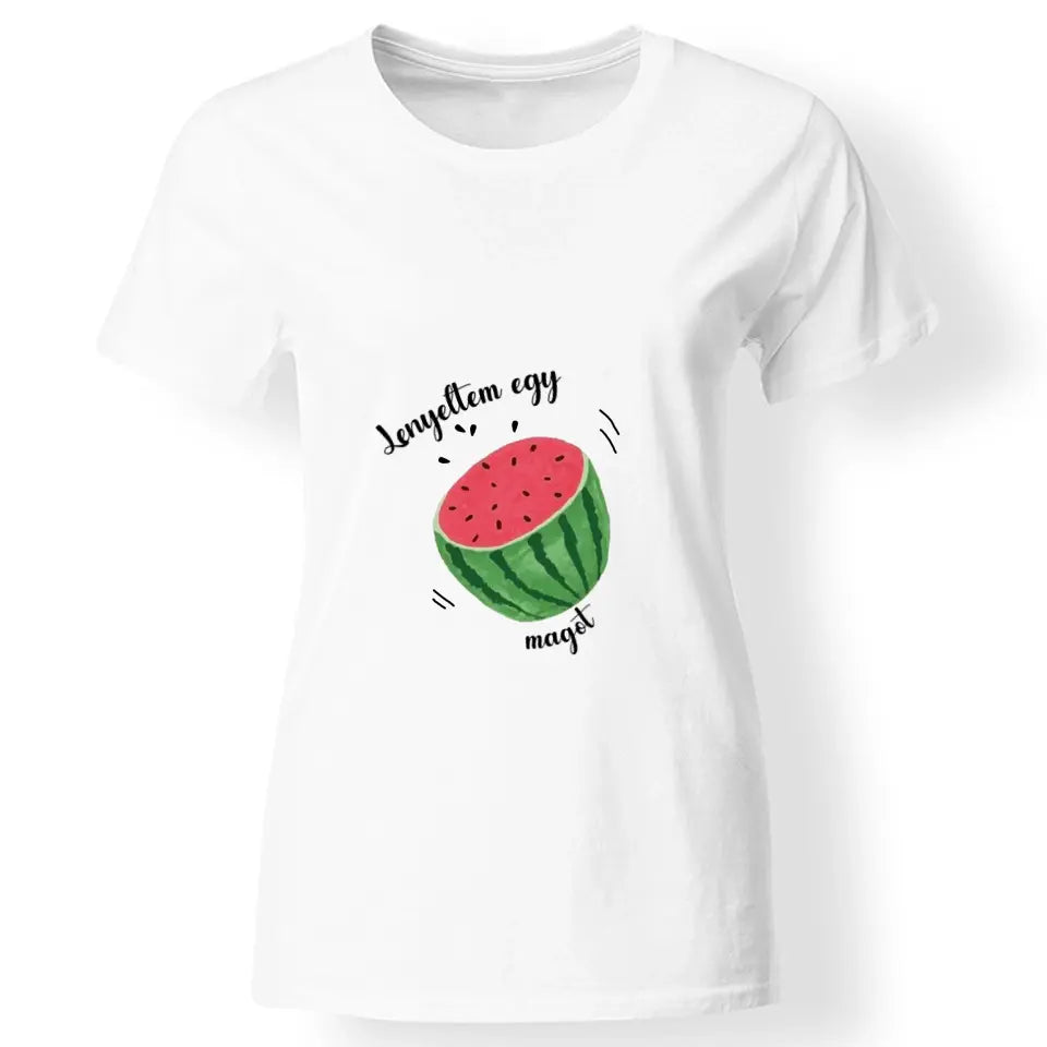 Vicces mintás kismama póló fehér