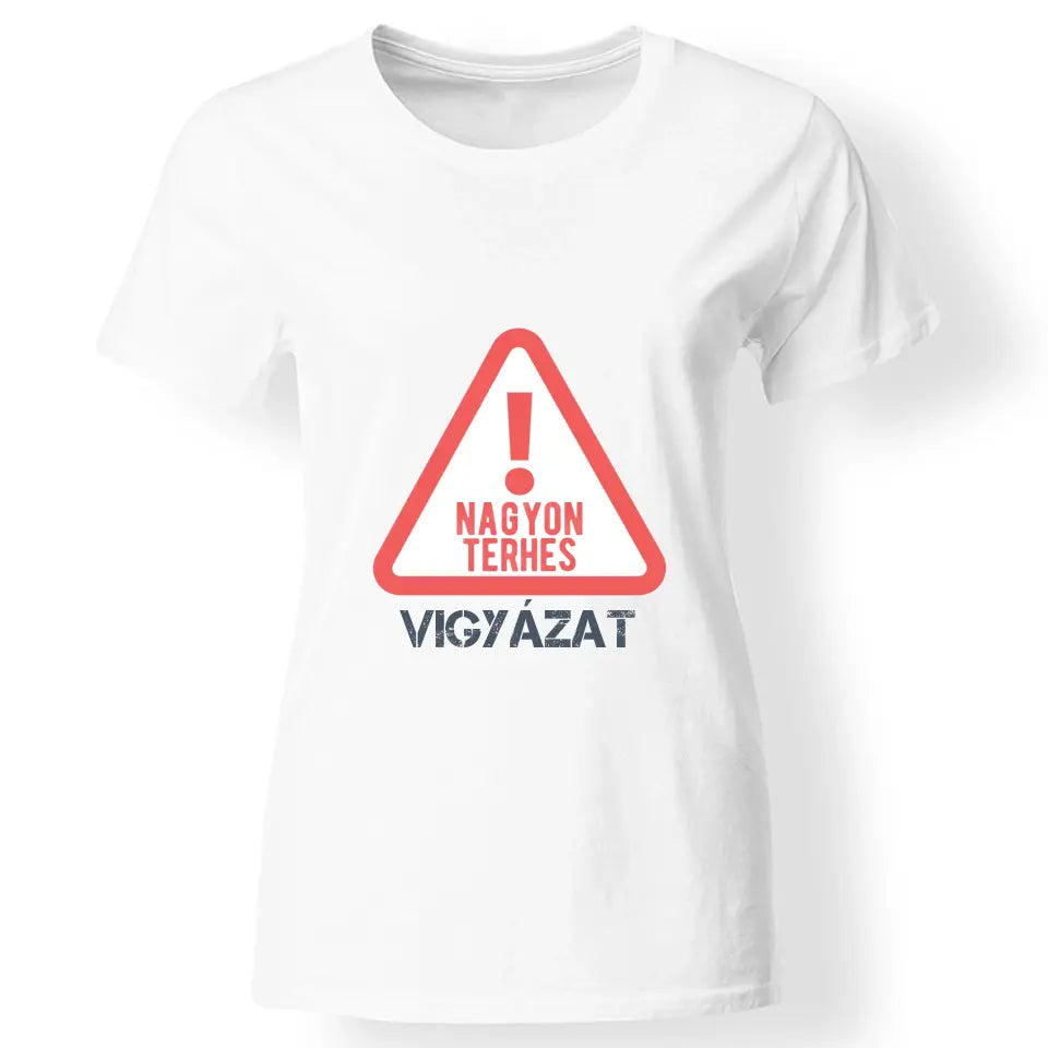 Vicces terhes kismama póló fehér