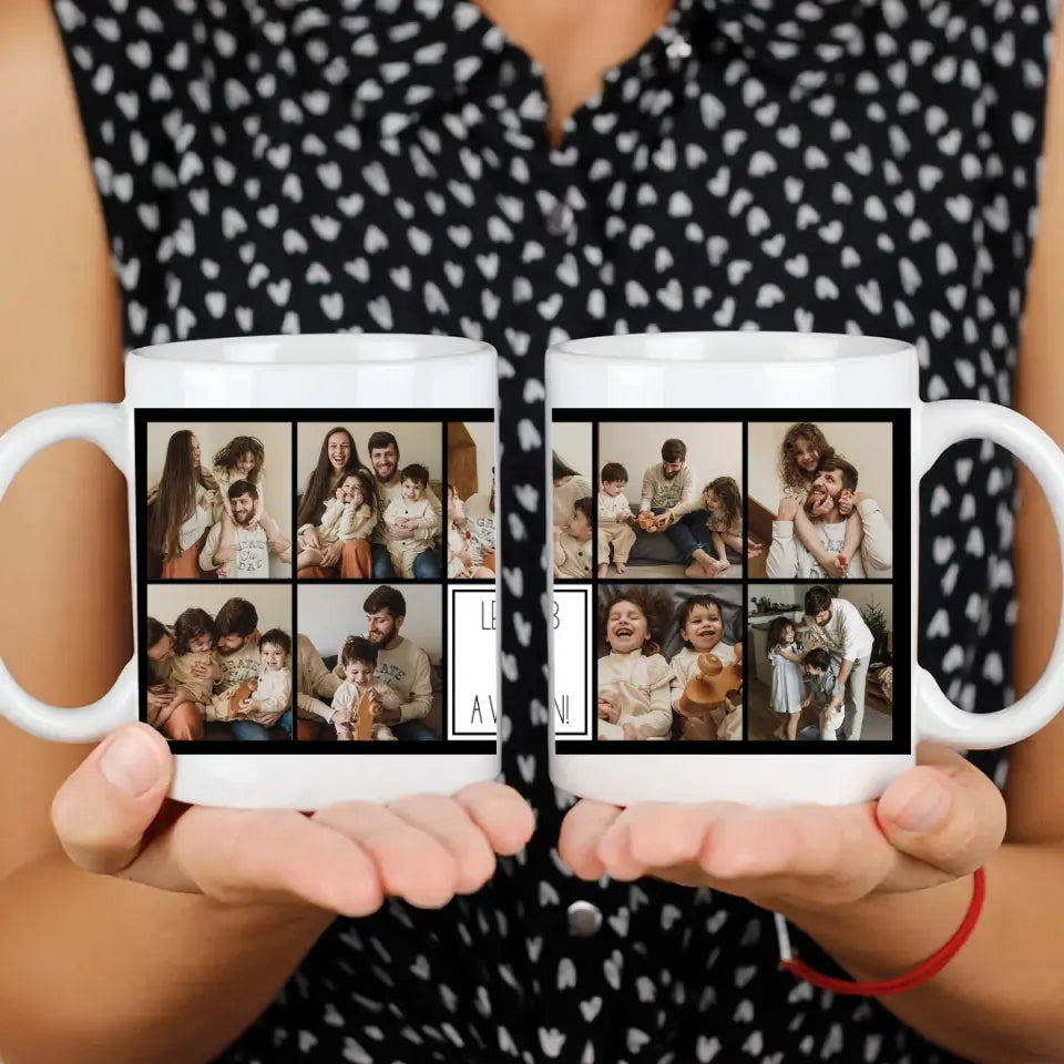 Egyedi ajándék bögre 9 képpel és Legjobb Apa a világon felirattal