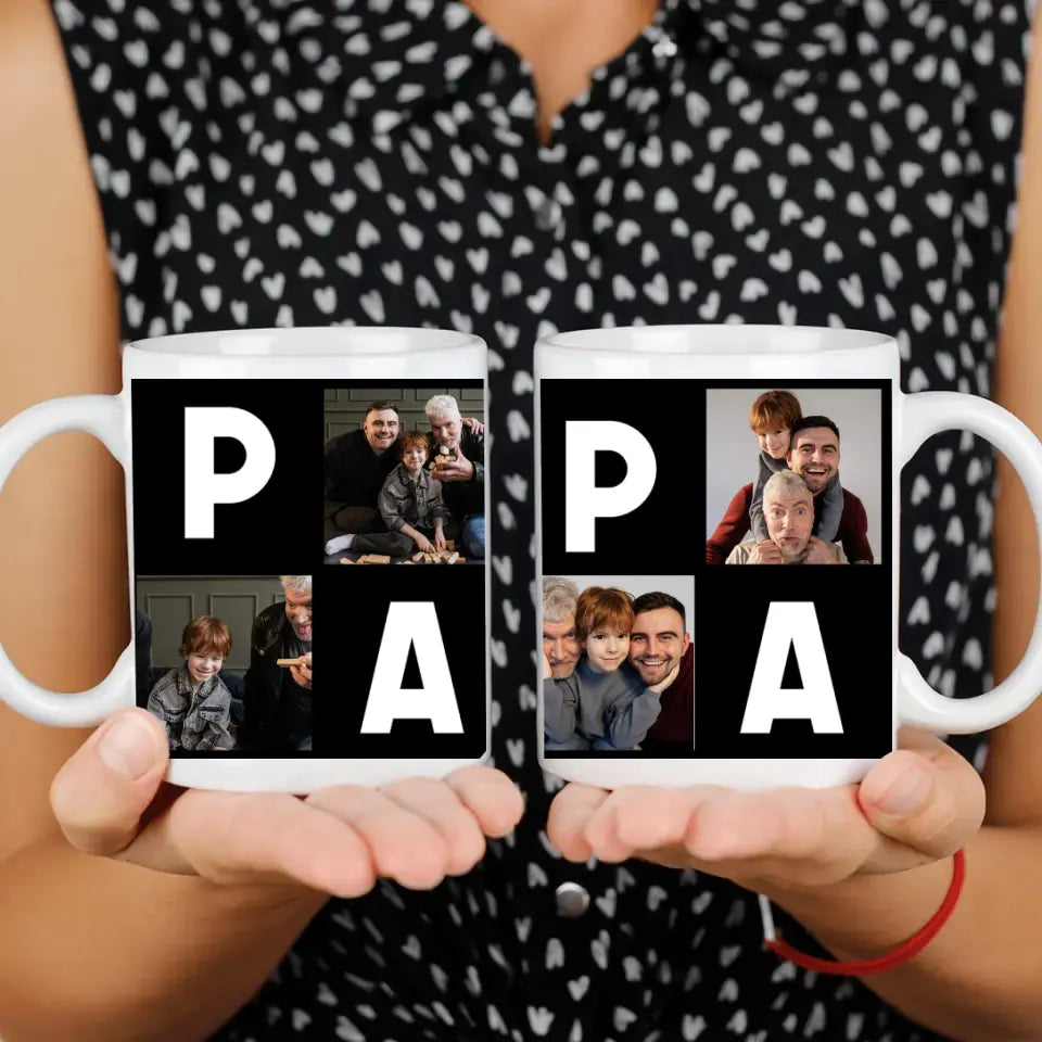 PAPA feliratos egyedi bögre 4 képpel