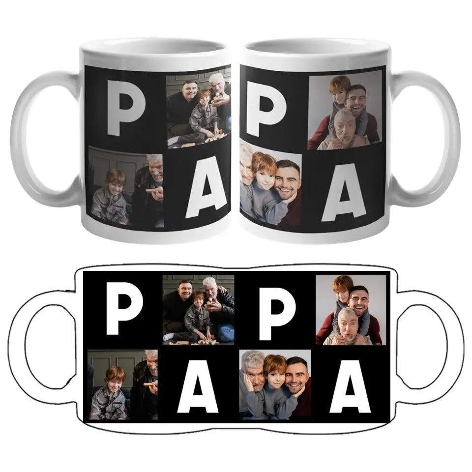 PAPA feliratos egyedi bögre 4 képpel