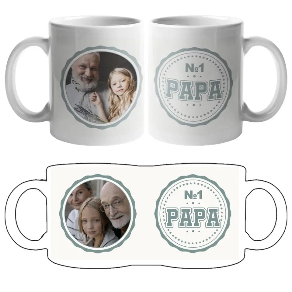 Egyedi fényképes ajándék bögre apáknak No1 Papa felirattal