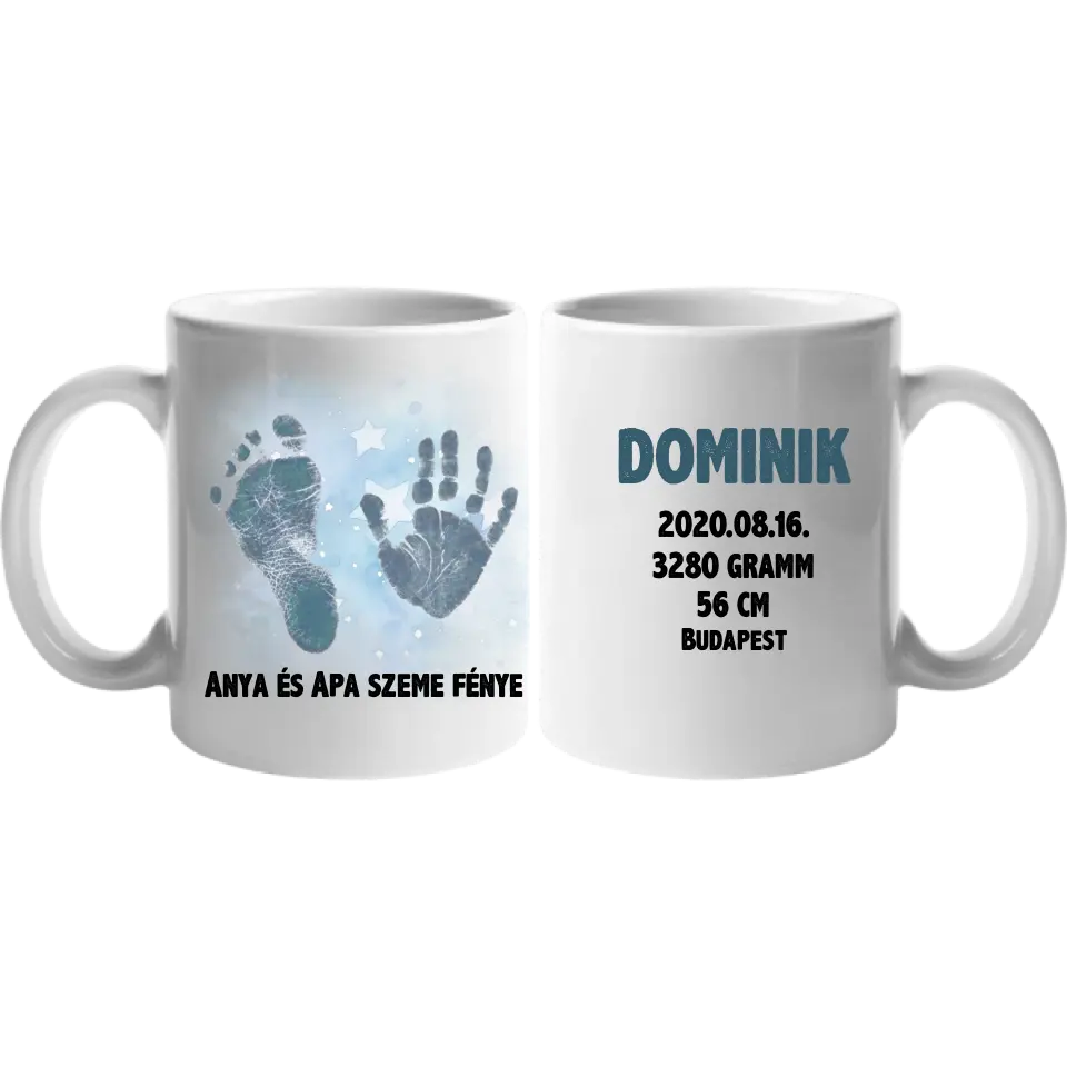 Baba kéz- és lenyomat bögre